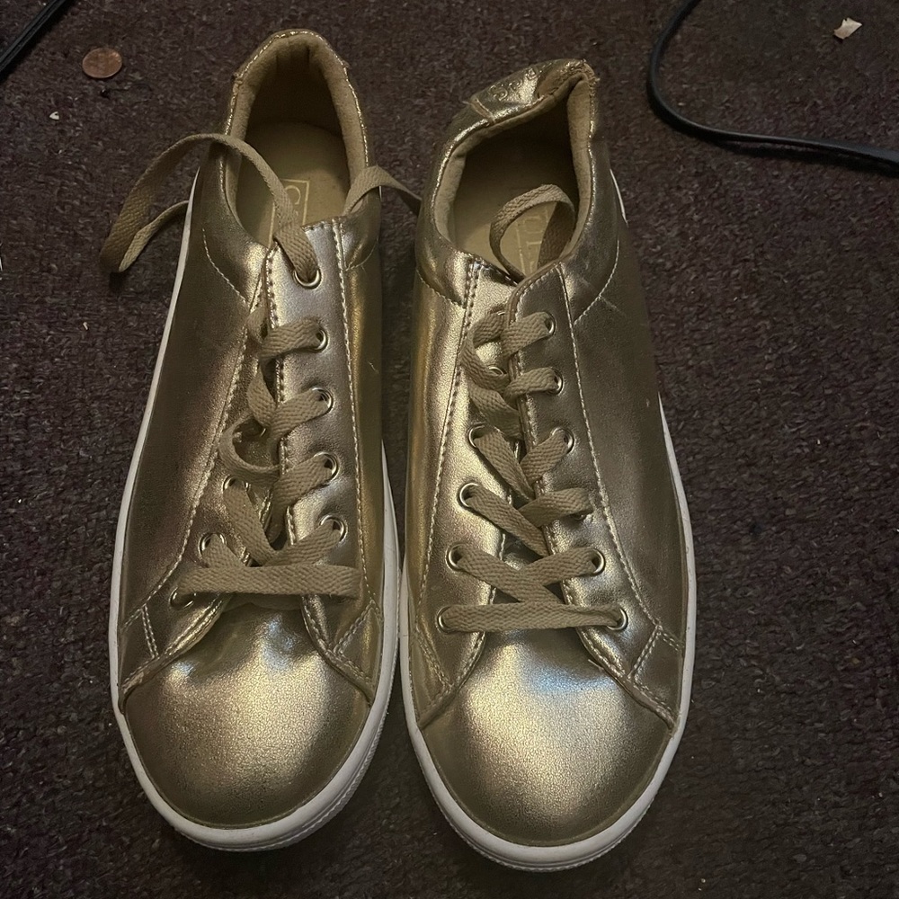 Guess Gold Metallic Sneakers- Brand New